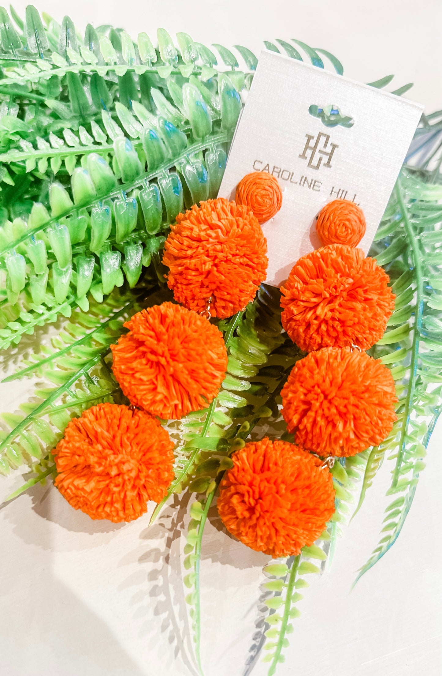 Three Poms Earrings