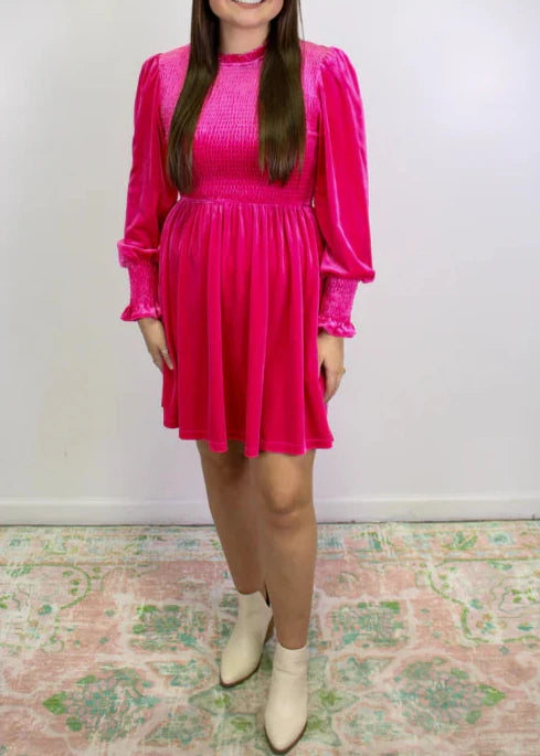 Pink Lady Velvet Dress