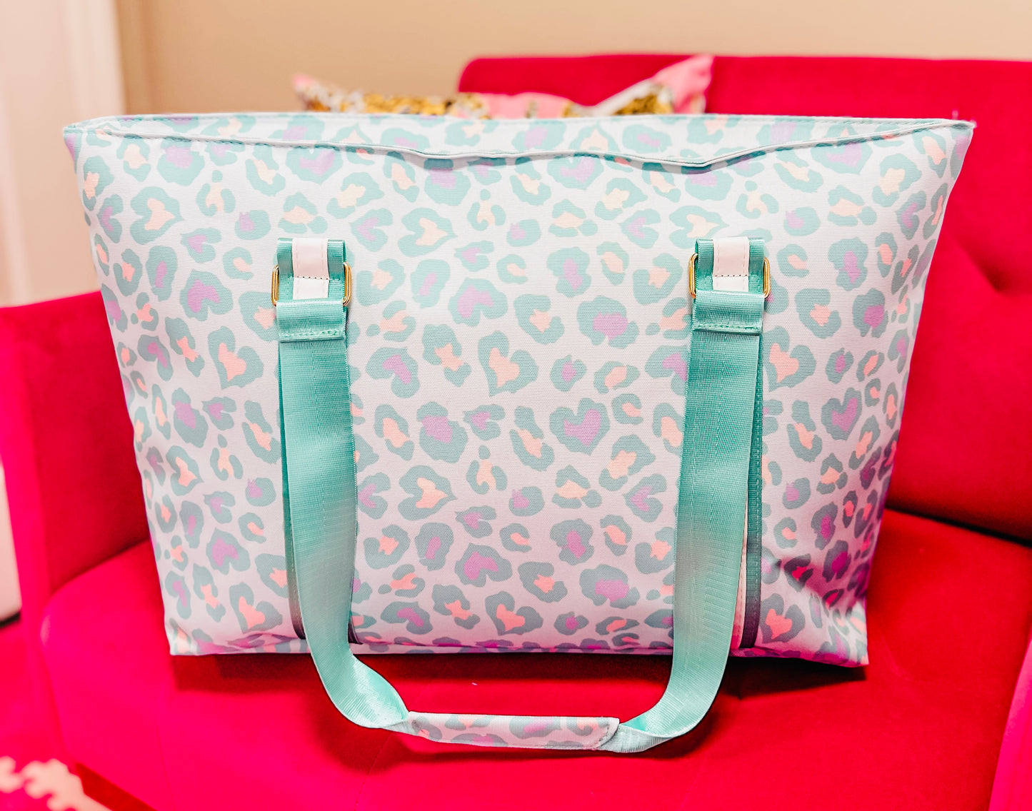 Mint Leopard Tote