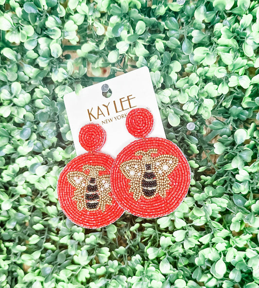 Beaded BEE Eearrings