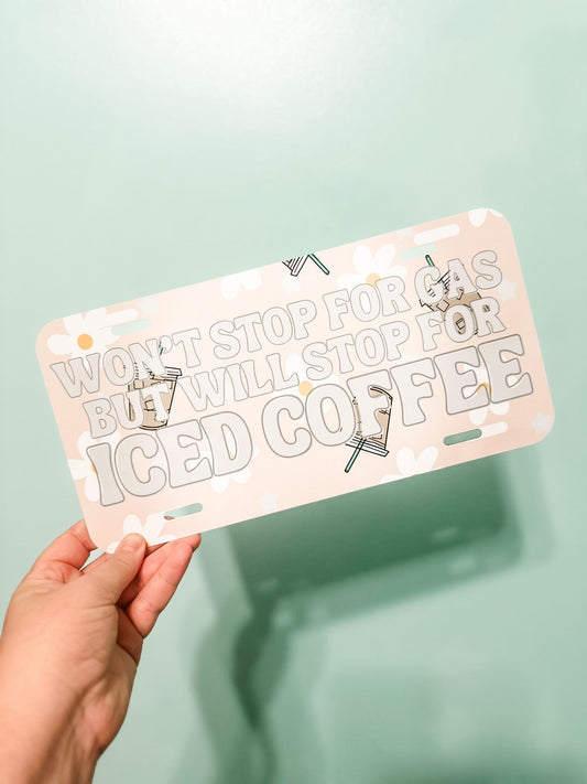 Iced Coffee Car Tag
