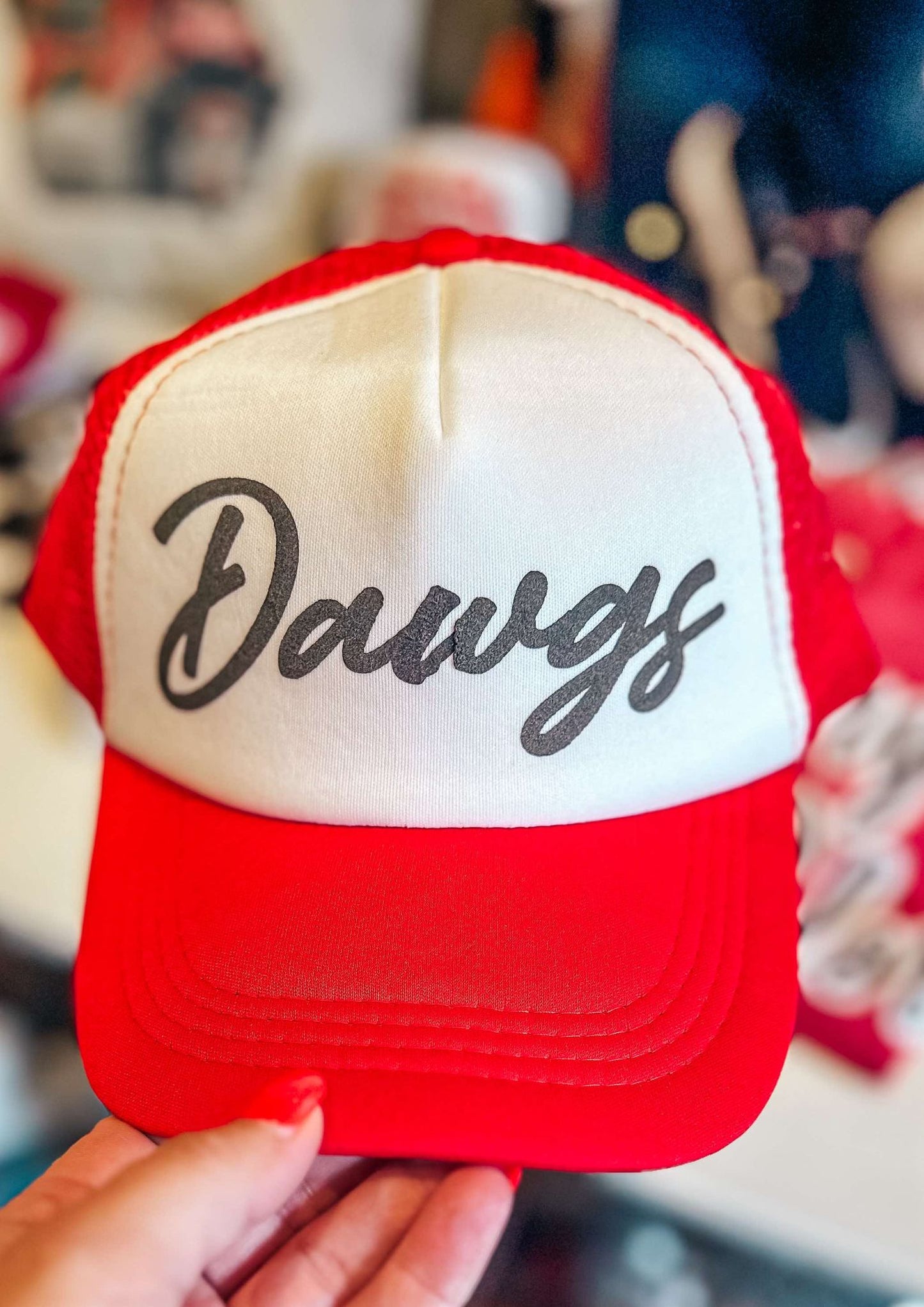 Red/White DAWGS Trucker