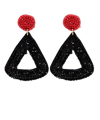 Red/Black Beaded Earrings