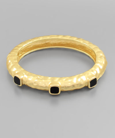 3- Stone Gold Dupe Bracelet- Black