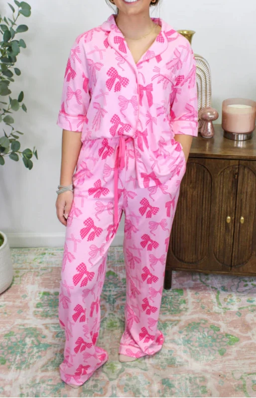 Pink Bow PJ Set