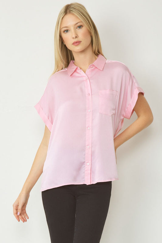 Watch Me Go Top- Baby Pink
