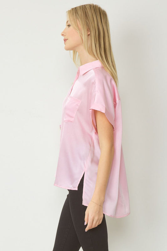 Watch Me Go Top- Baby Pink